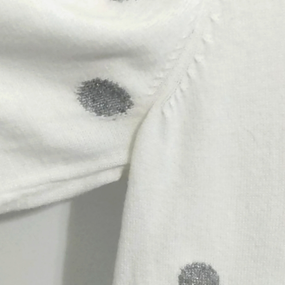 TOMMY HILFIGER WHITE & SILVER POLKA DOT LIGHTWEIGHT SWEATER SIZE SMALL PETITE - Picture 12 of 13